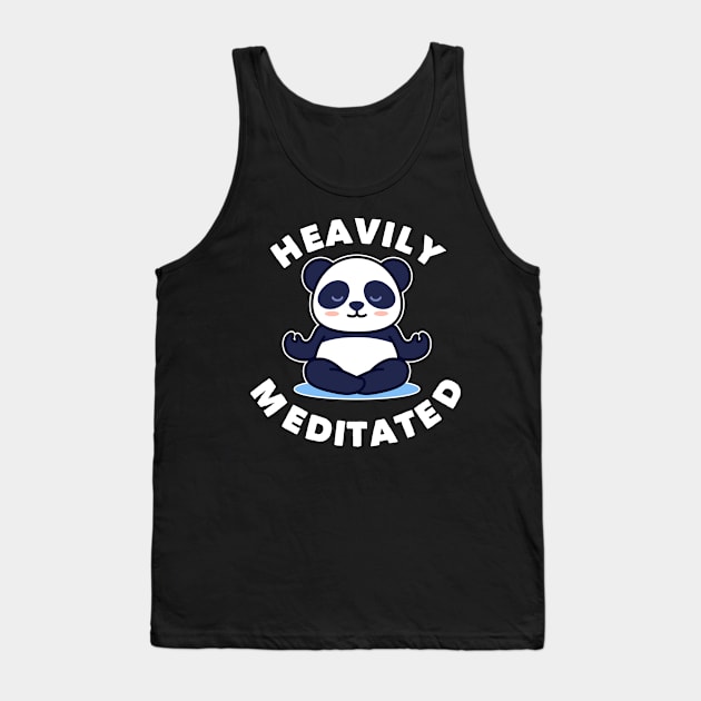 Funny Yoga Heavily Meditated Panda Namaste Meditate Relax Tank Top by markz66